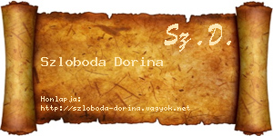 Szloboda Dorina névjegykártya